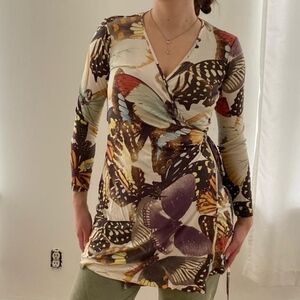 Vivienne Tam Women's Butterfly Print Wrap Dress